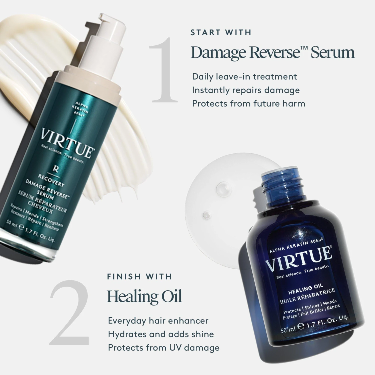 VIRTUE HYDRATING & HEAT PROTECTANT HEALING HAIR OIL 7 VIRTUE HYDRATING & HEAT PROTECTANT HEALING HAIR OIL - Image 7