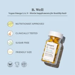 B. WELL VEGAN OMEGAS + BIOTIN SUPPLEMENTS -Cosmetics Store 2592789cm alt02